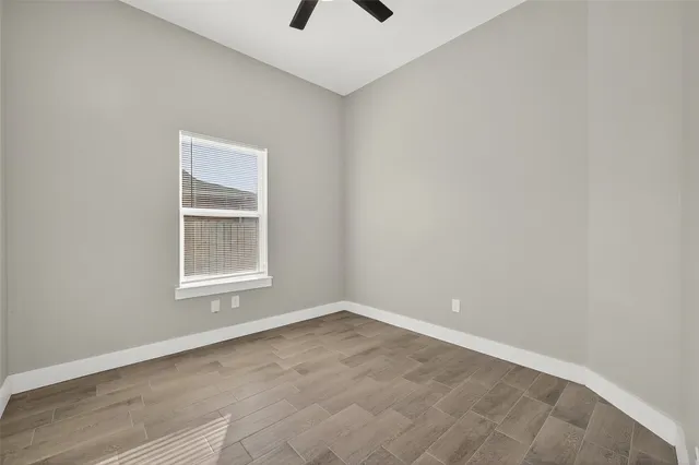 an empty room with a window