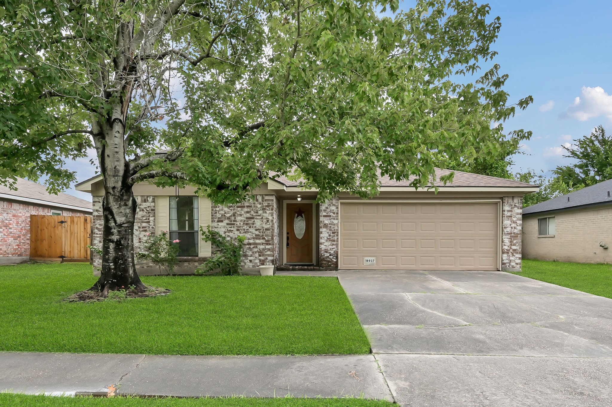 16937 Larkspur Conroe, TX 77385 - Photo 2 of 45 front view of a house with a yard and an trees