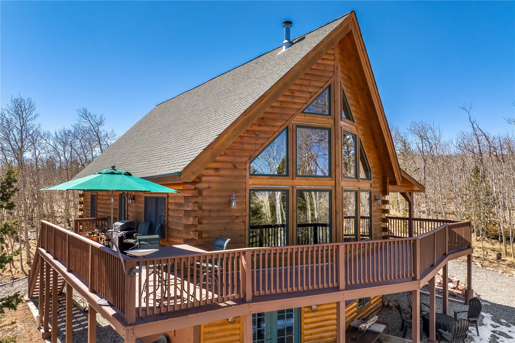a view of a house with a deck