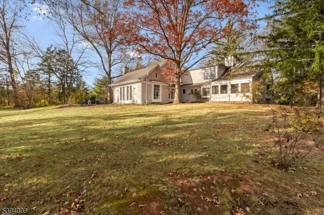 a garden view with a seating space
