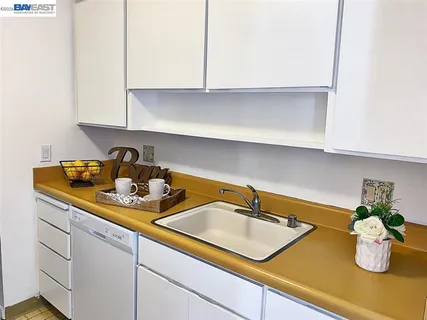 a kitchen with a sink dishwasher and cabinets