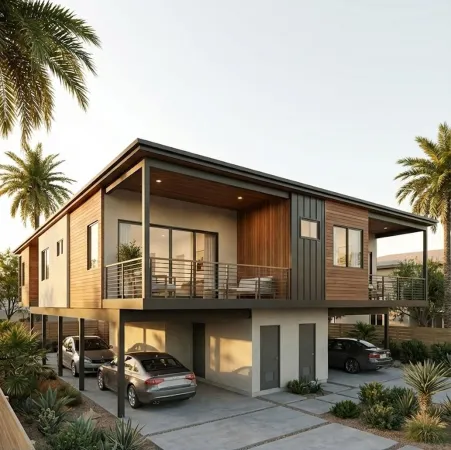 a front view of a house with a balcony
