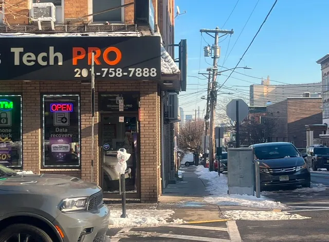 a car parked in front of a store