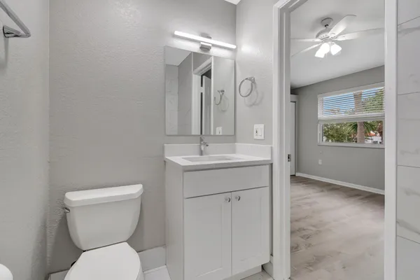 an aerial view of a city with seating space