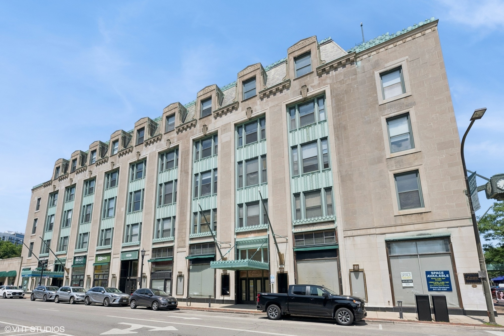 a front view of a building