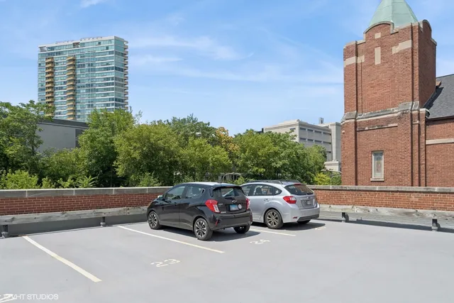 a car parked in front of a building