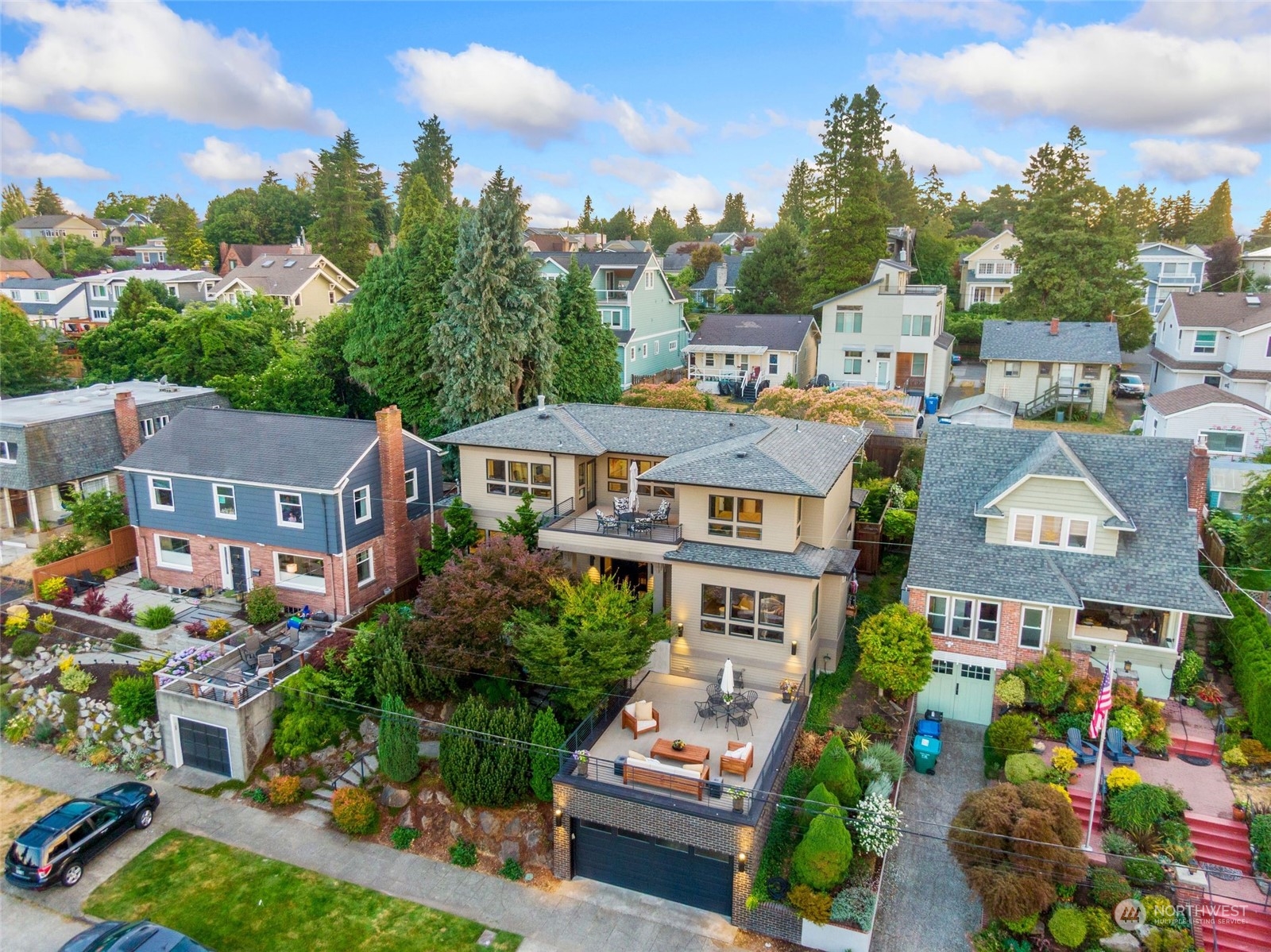 2717 36th Avenue Southwest Seattle, WA 98126 - Photo 33 of 40 a aerial view of multiple houses with a yard