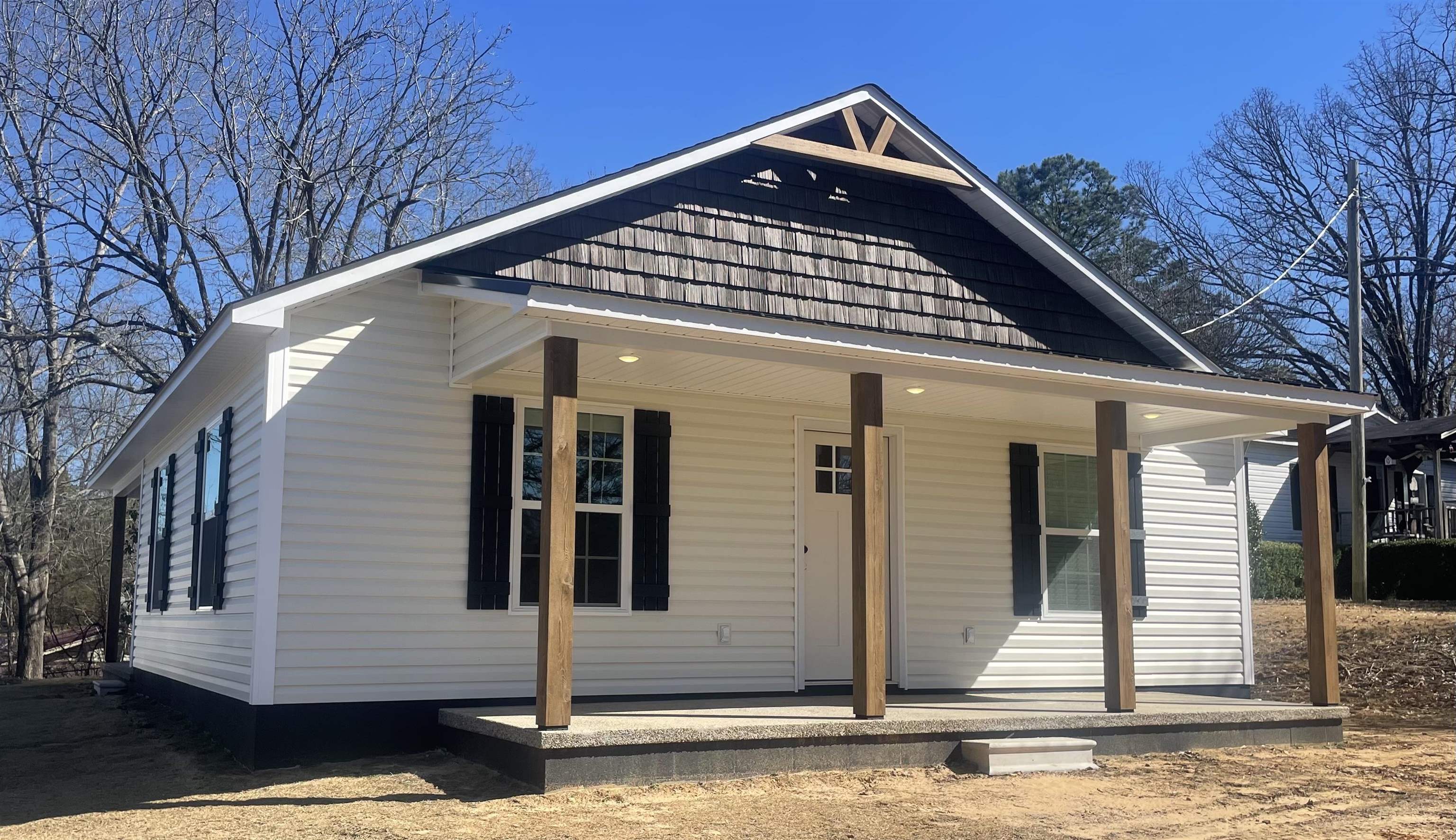 a front view of a house