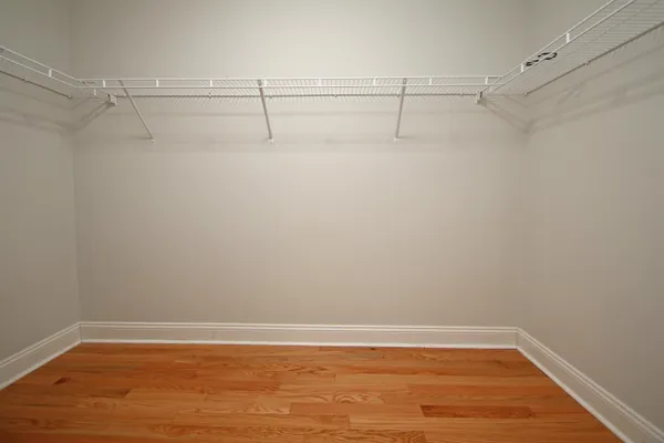 a view of a room with racks on the wall