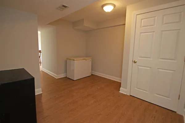 an empty room with closet