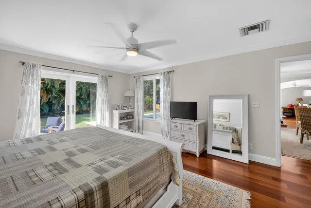 a bed room with a bed and a couch