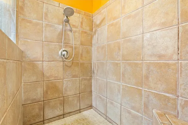 a bathroom with a shower