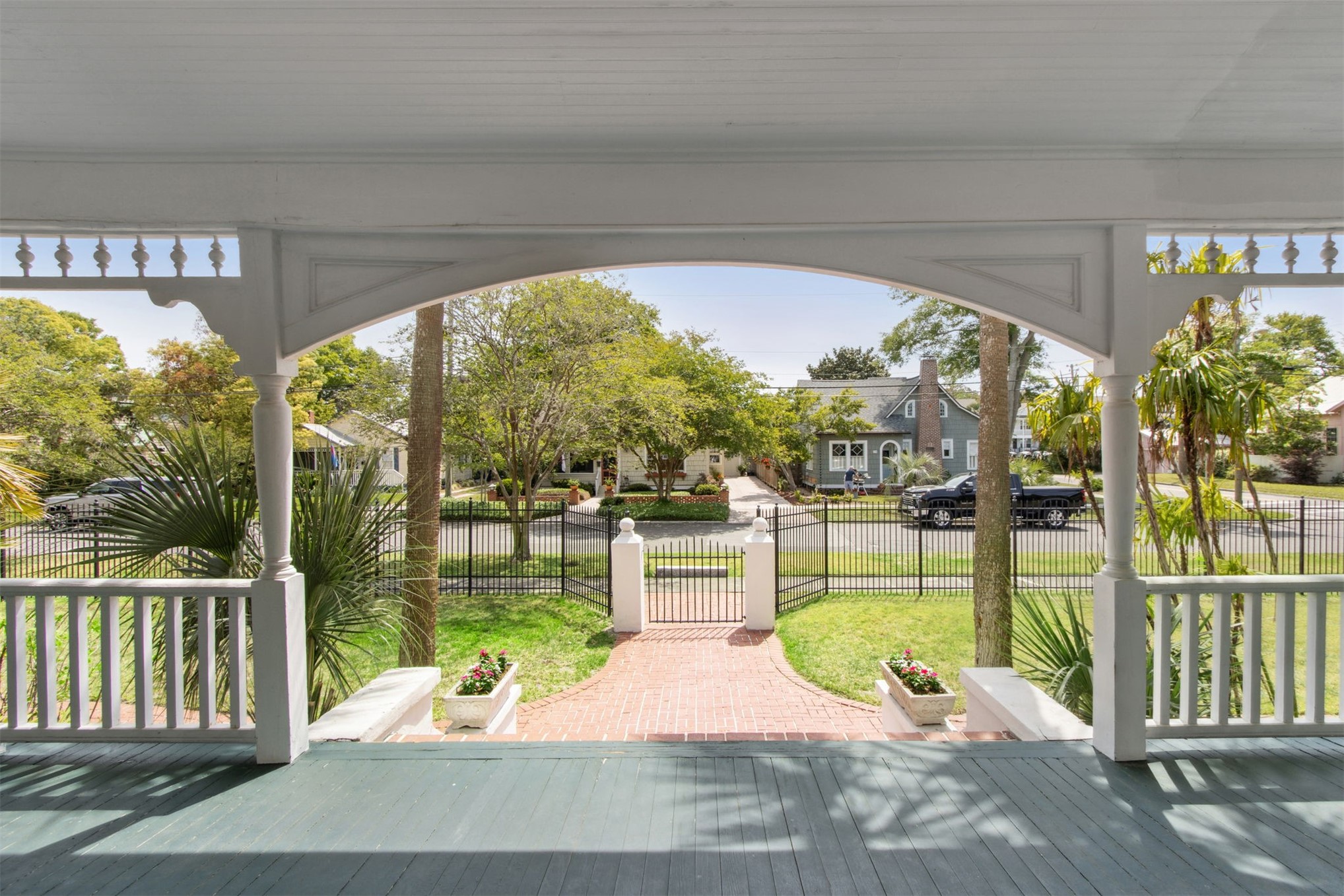 327 South 7th Street Fernandina Beach, FL 32034 - Photo 18 of 71 a view of a swimming pool with a patio and a garden