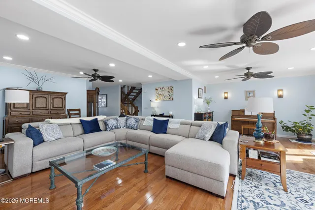 a living room with furniture