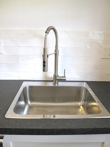 a close view of sink and tap