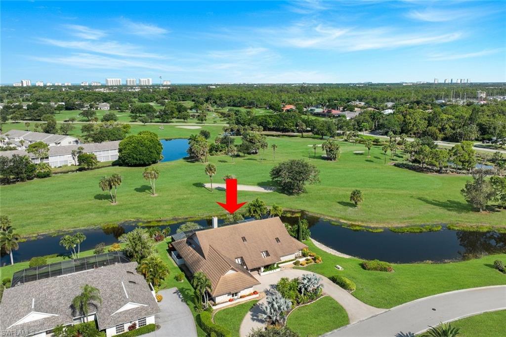 2227 Regal Way Naples, FL 34110 - Photo 5 of 34 Aerial of House indicating location from Golf Course