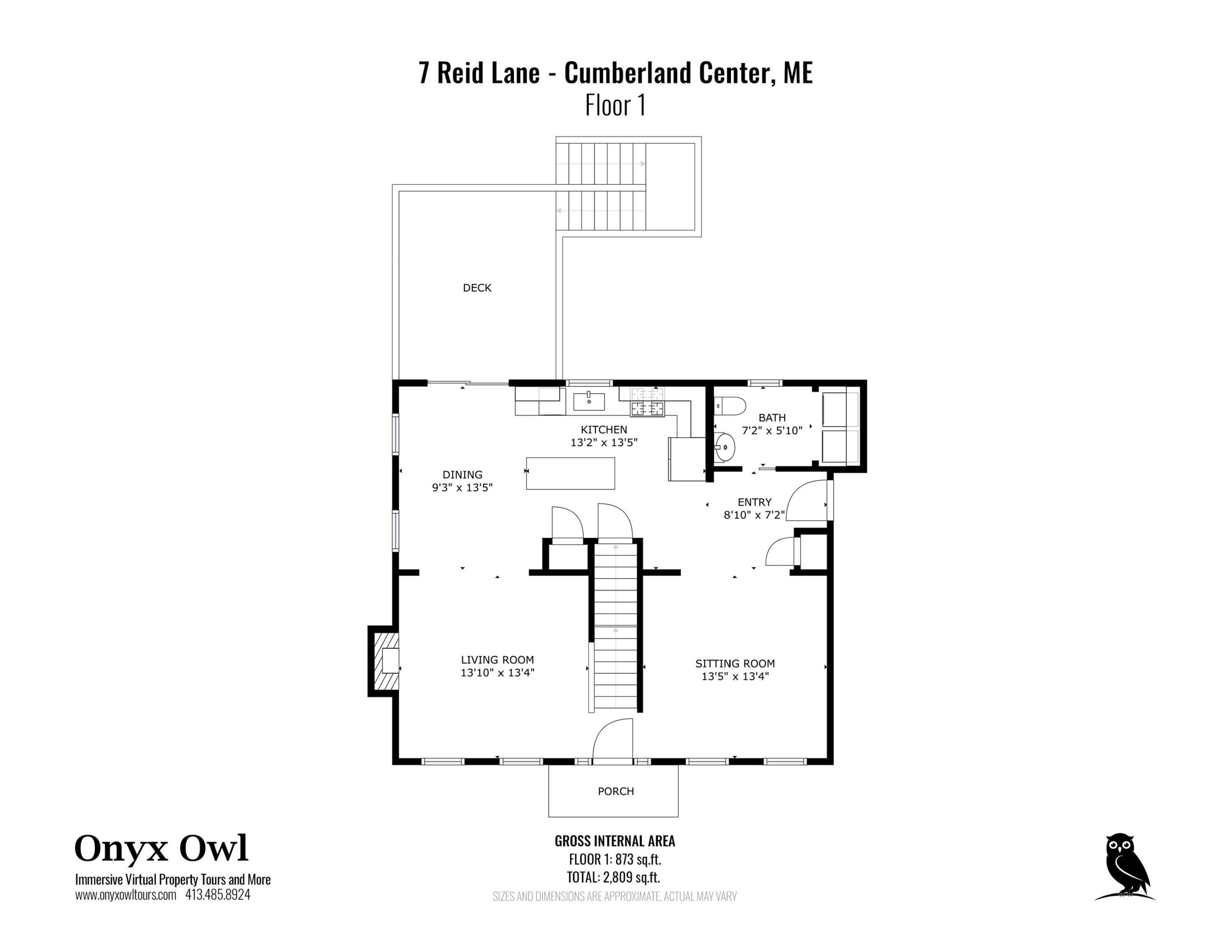 7 Reid Lane Cumberland, ME 04021 - Photo 30 of 32 1st Floorplan