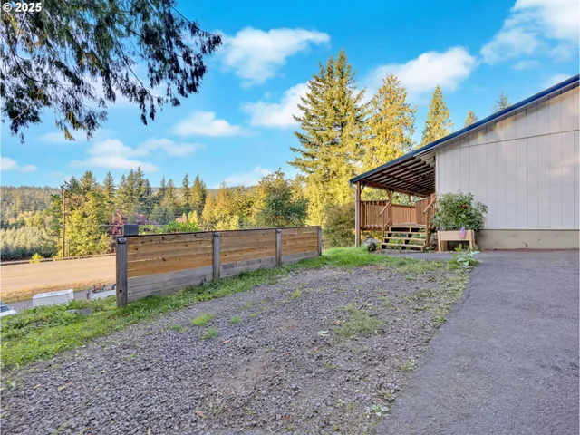 a view of backyard with green space