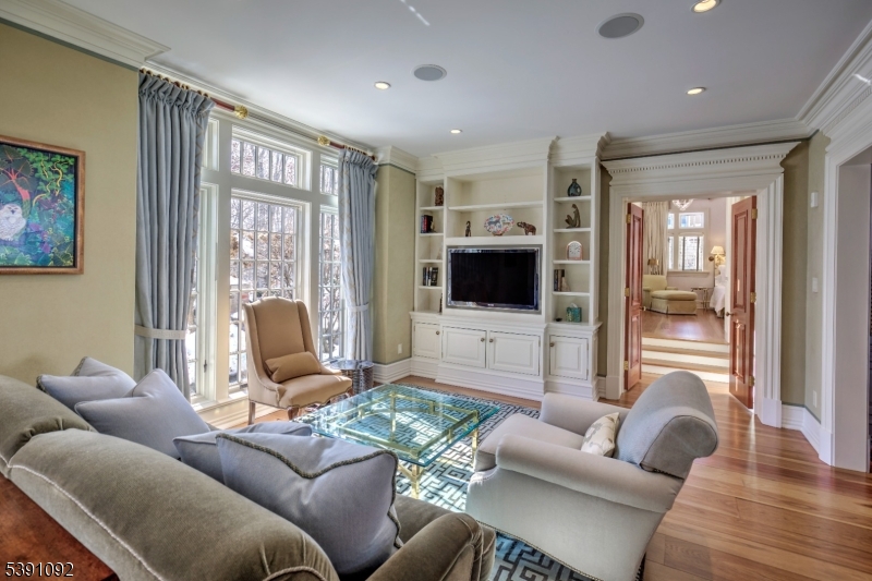 156 Overleigh Road Bernardsville, NJ 07924 - Photo 15 of 48 a living room with furniture and a flat screen tv