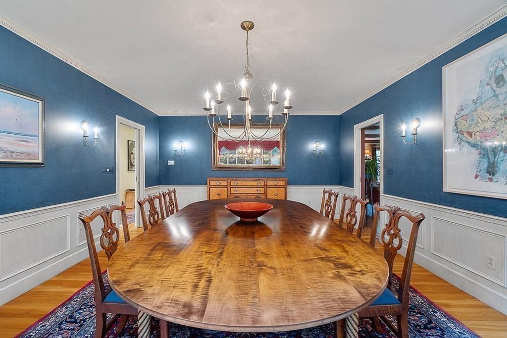 18 Wheeler Road Lincoln, MA 01773 - Photo 6 of 42 a view of a dining room with furniture and chandelier