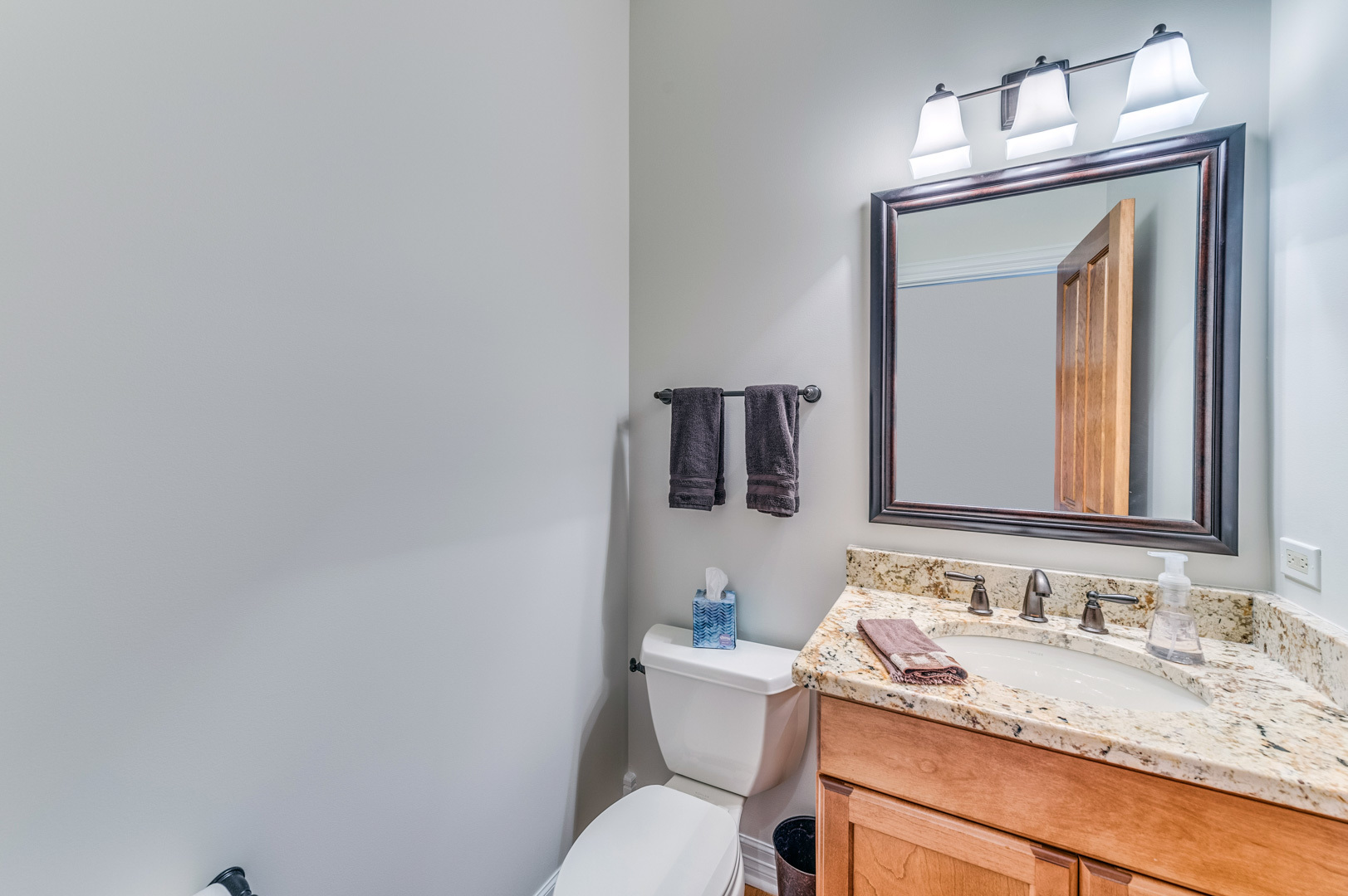 1009 Sutton Place St. Charles, IL 60174 - Photo 16 of 41 a bathroom with a granite countertop sink vanity mirror and toilet