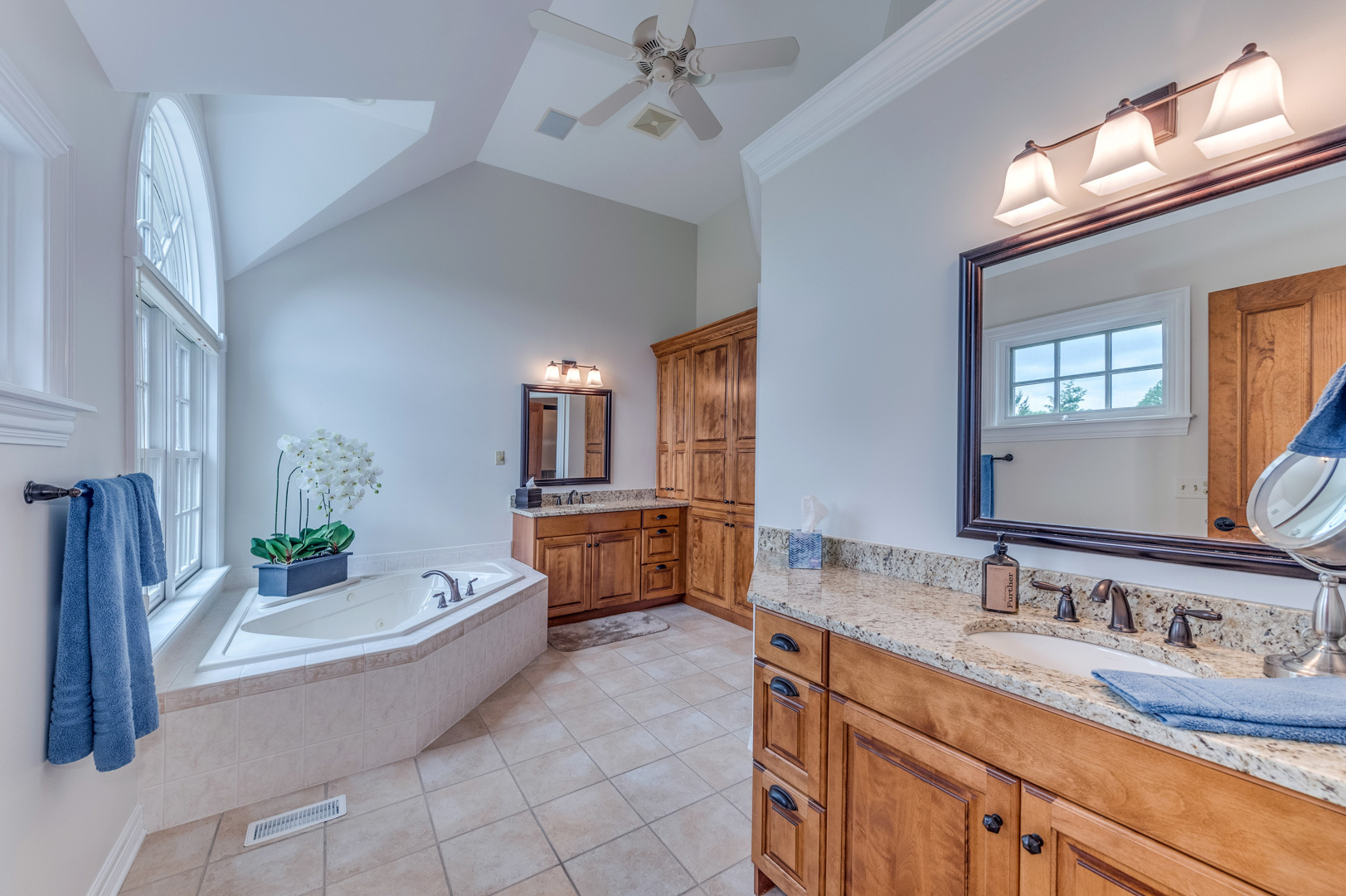 1009 Sutton Place St. Charles, IL 60174 - Photo 26 of 41 a bathroom with a granite countertop sink mirror and bathtub