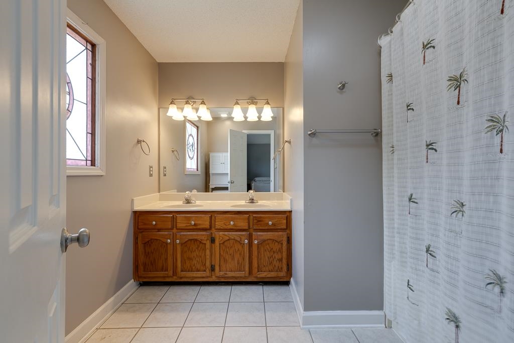 6943 Doefield Trail Bartlett, TN 38135 - Photo 21 of 32 a bathroom with a double vanity sink mirror and shower