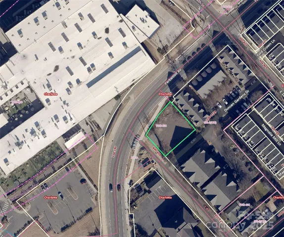 an aerial view of a building