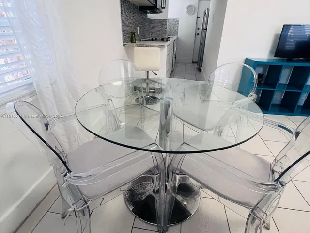 a close view of dining table