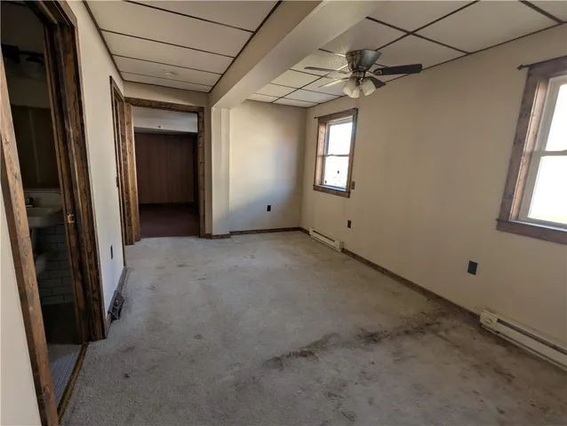 a view of a livingroom with a window