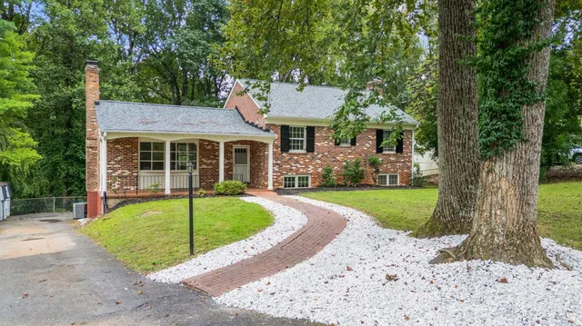 a house with a garden view