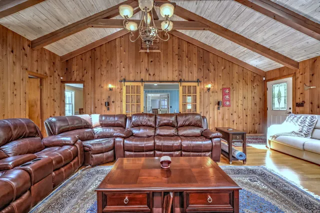 a living room with furniture