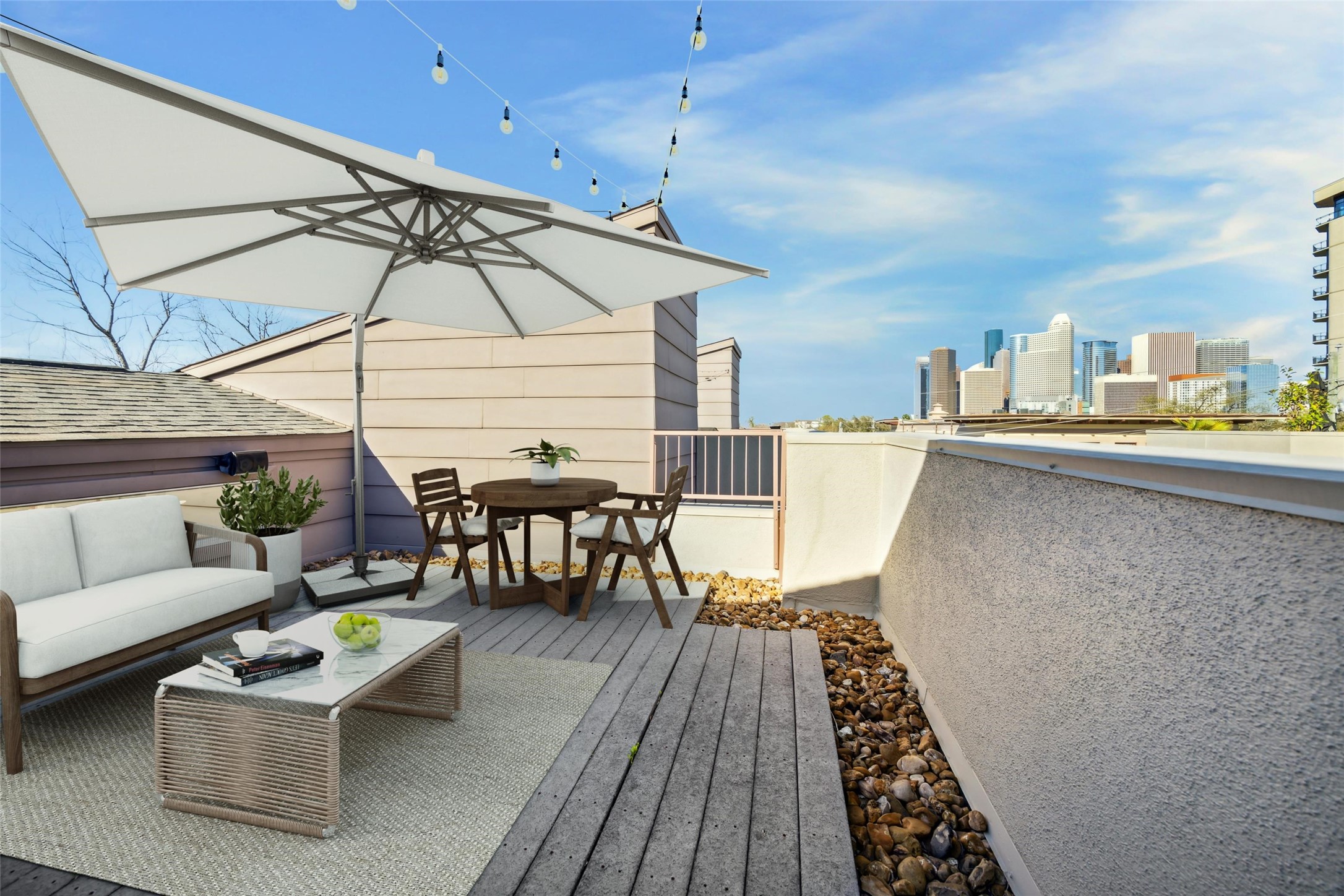 94 Drew Street, Unit C Houston, TX 77006 - Photo 23 of 29 Virtually Staged Rooftop Deck.
