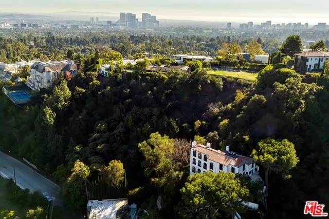 a view of a city and mountain view