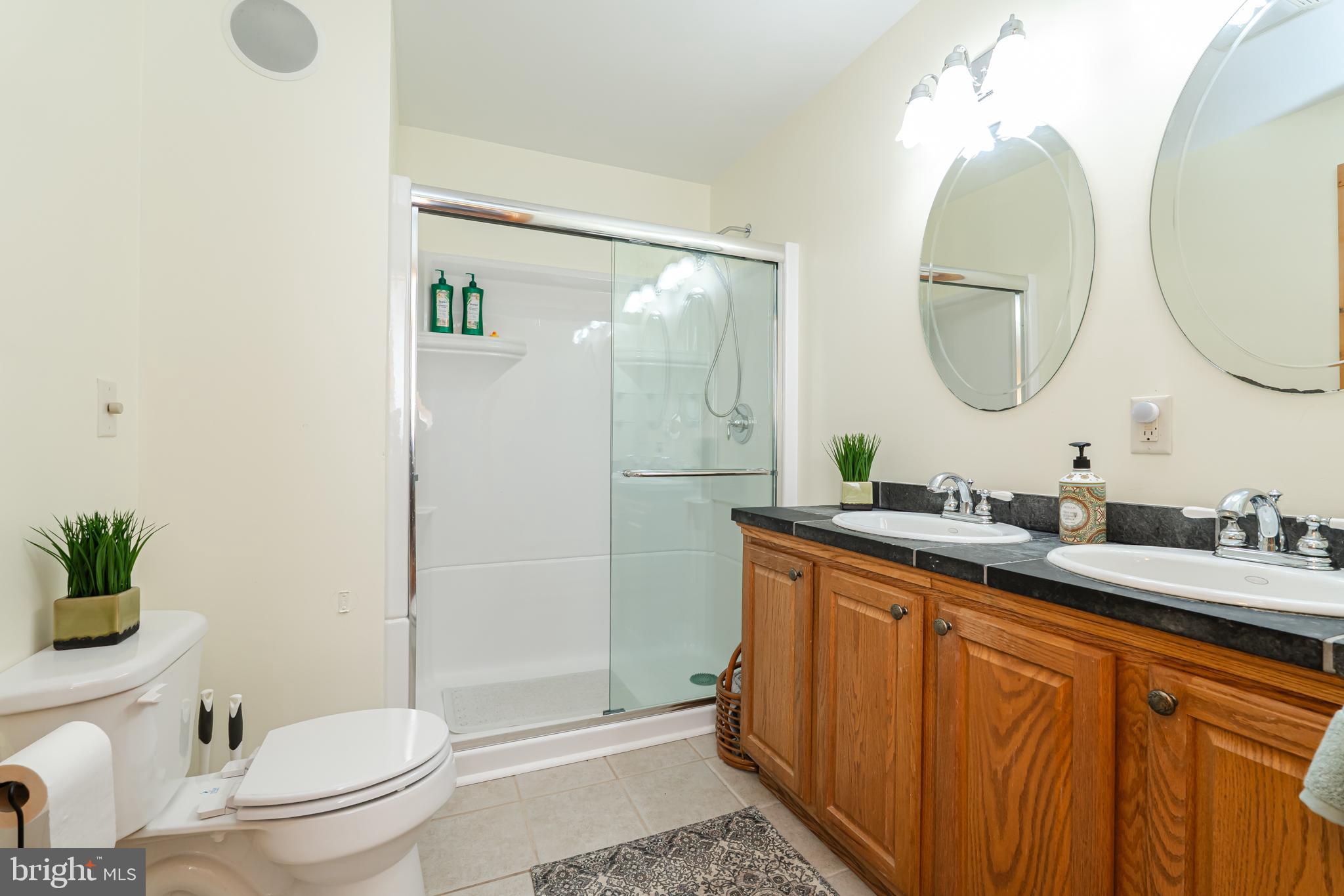 82 Sabrina Lane Gerrardstown, WV 25420 - Photo 70 of 104 a bathroom with a double vanity sink toilet and a mirror