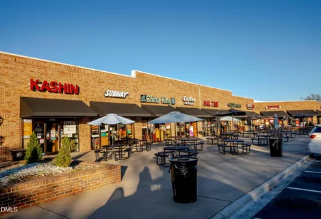 a view of a bench in a garden