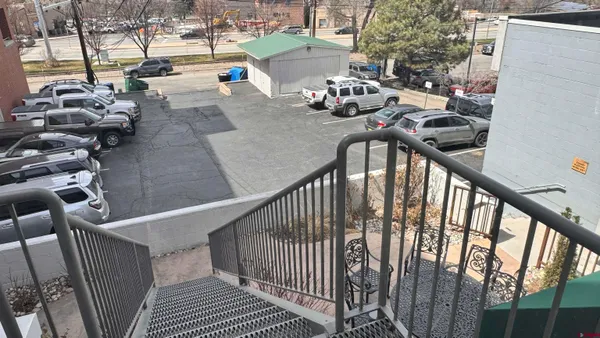 a view of yard from balcony