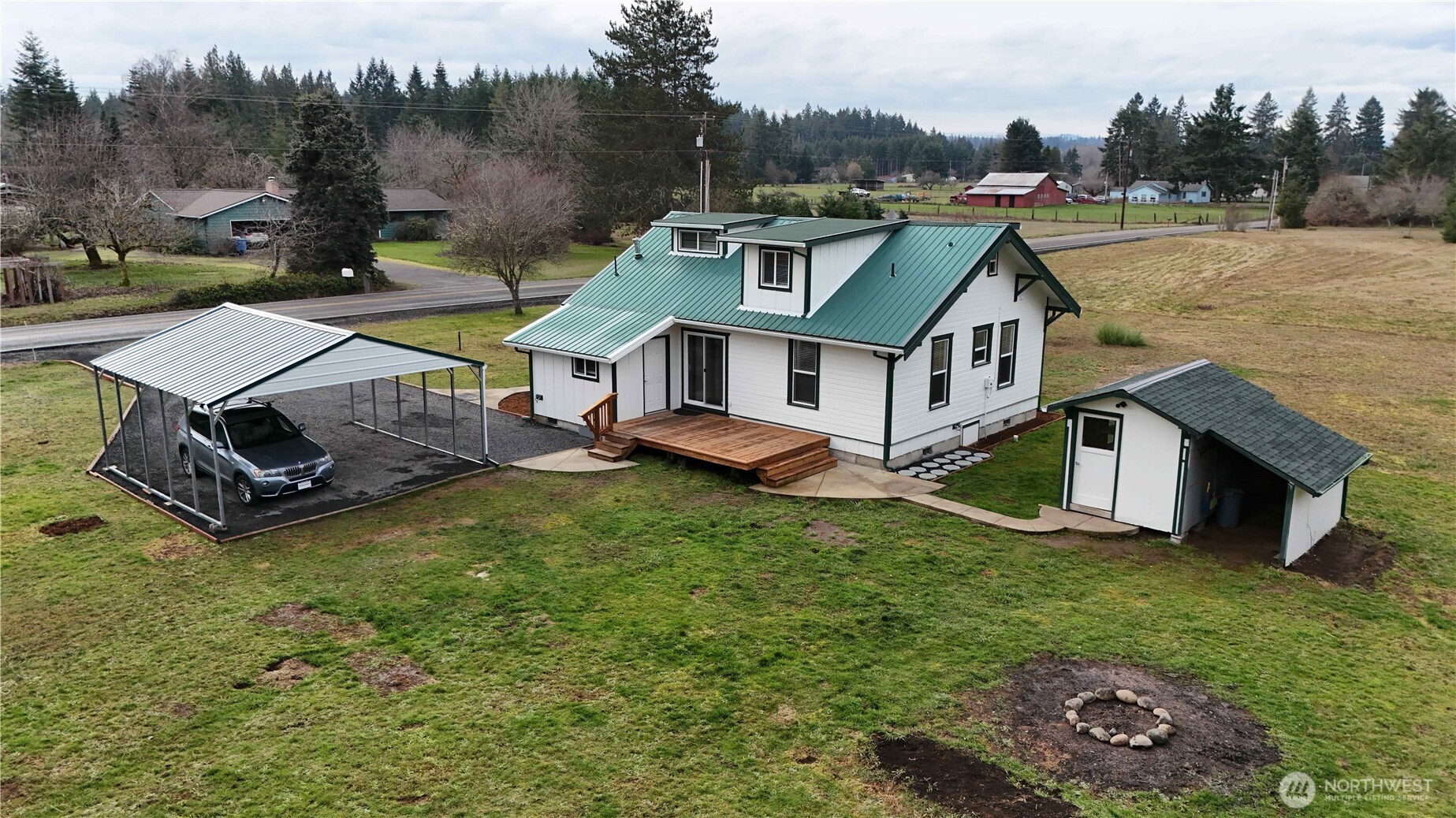 481 Kirkland Road Chehalis, WA 98532 - Photo 36 of 40 an aerial view of a house with a garden