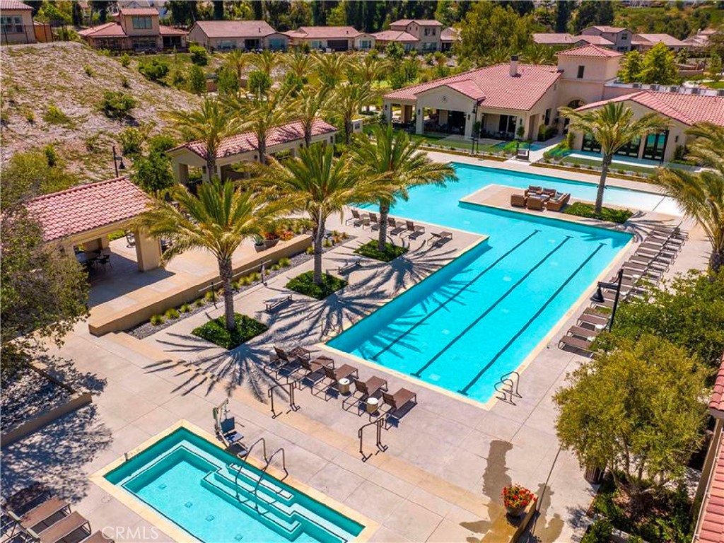 2476 Rondell Road Camarillo, CA 93012 - Photo 1 of 1 an aerial view of a swimming pool with lawn chairs and plants