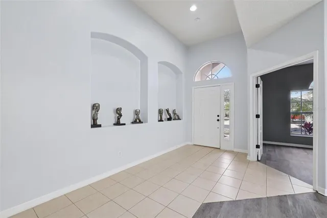a view of a kitchen from the hallway