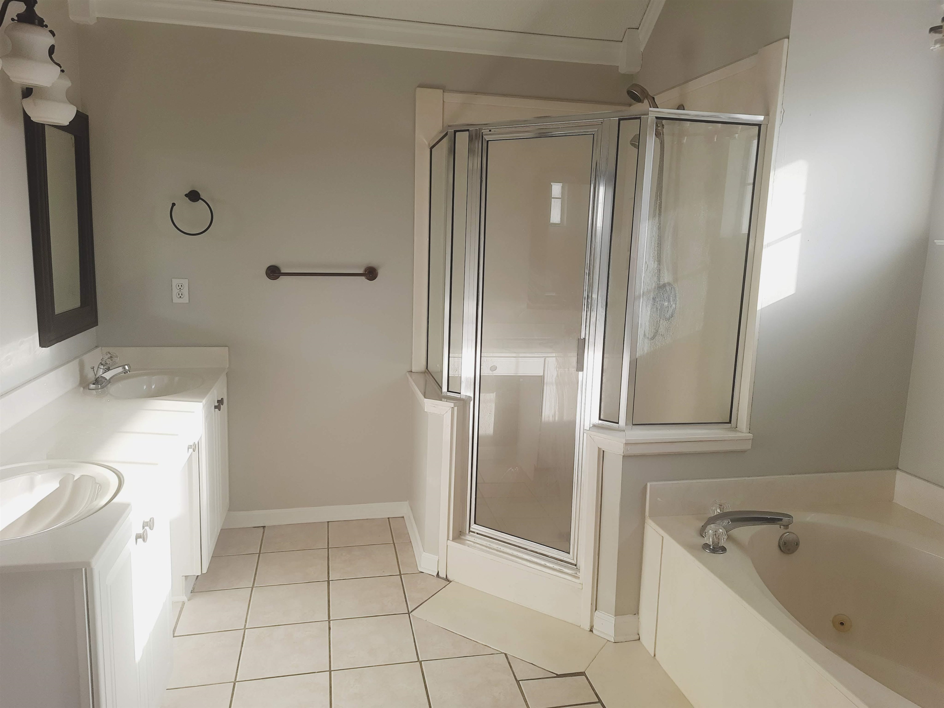 746 North Ericson Road Memphis, TN 38018 - Photo 8 of 17 Master Bathroom features double vanity, separate whirlpool tub and shower, and walk-in closet.