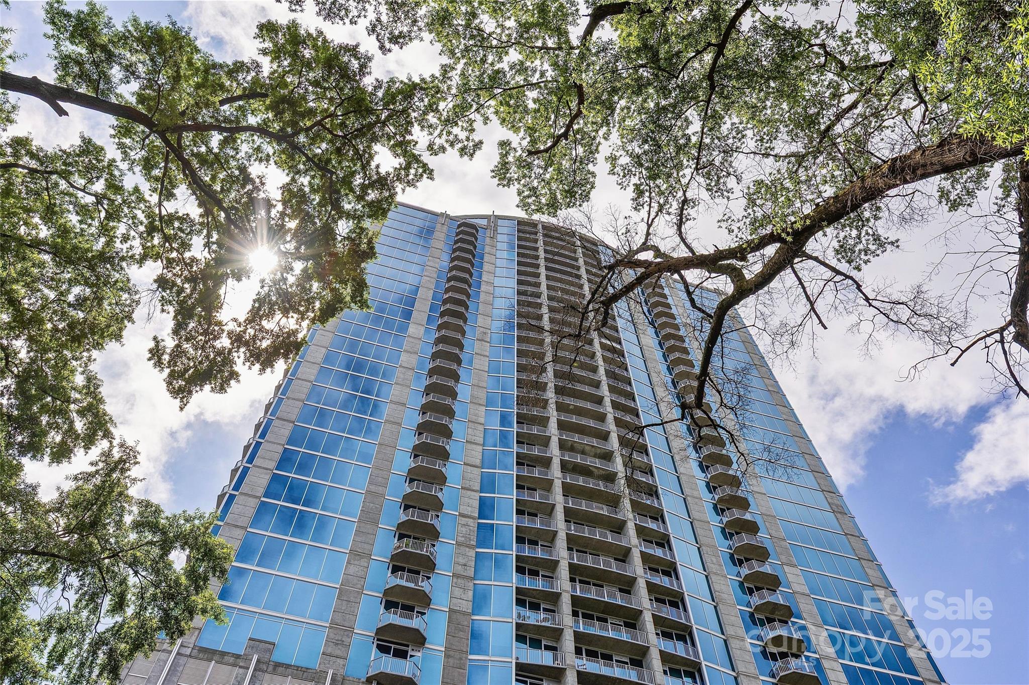 a view of a tall building