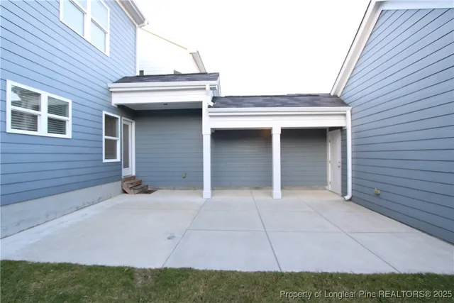 a view of backyard of house