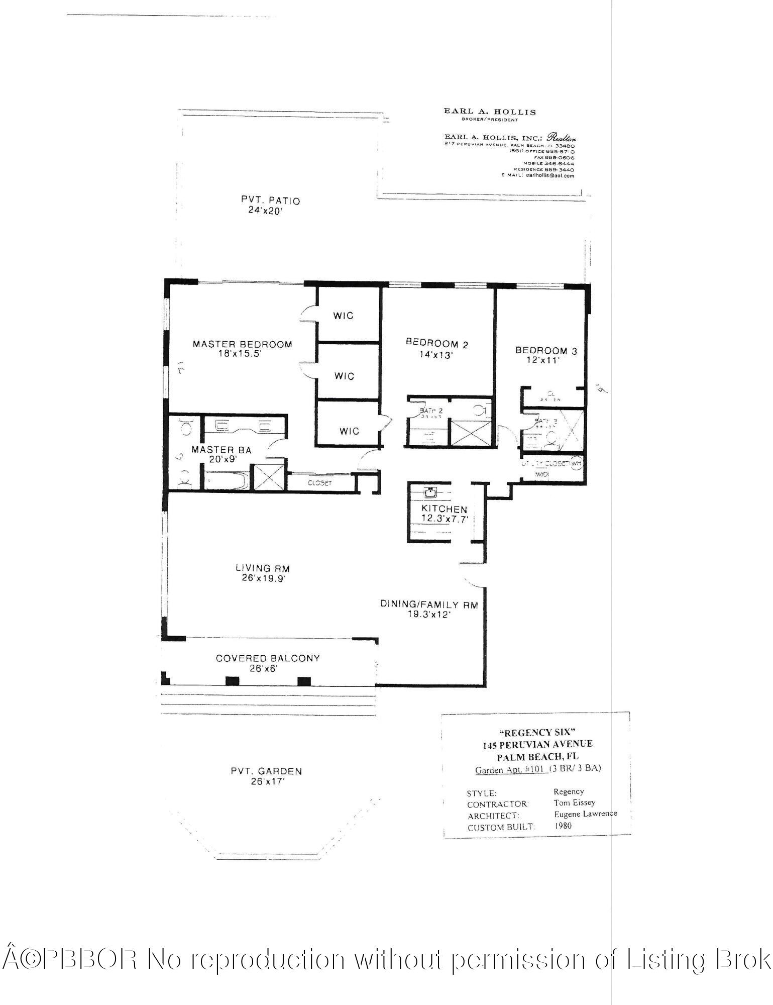 145 Peruvian Avenue, Unit 101 Palm Beach, FL 33480 - Photo 14 of 14 FloorplanUnit 101