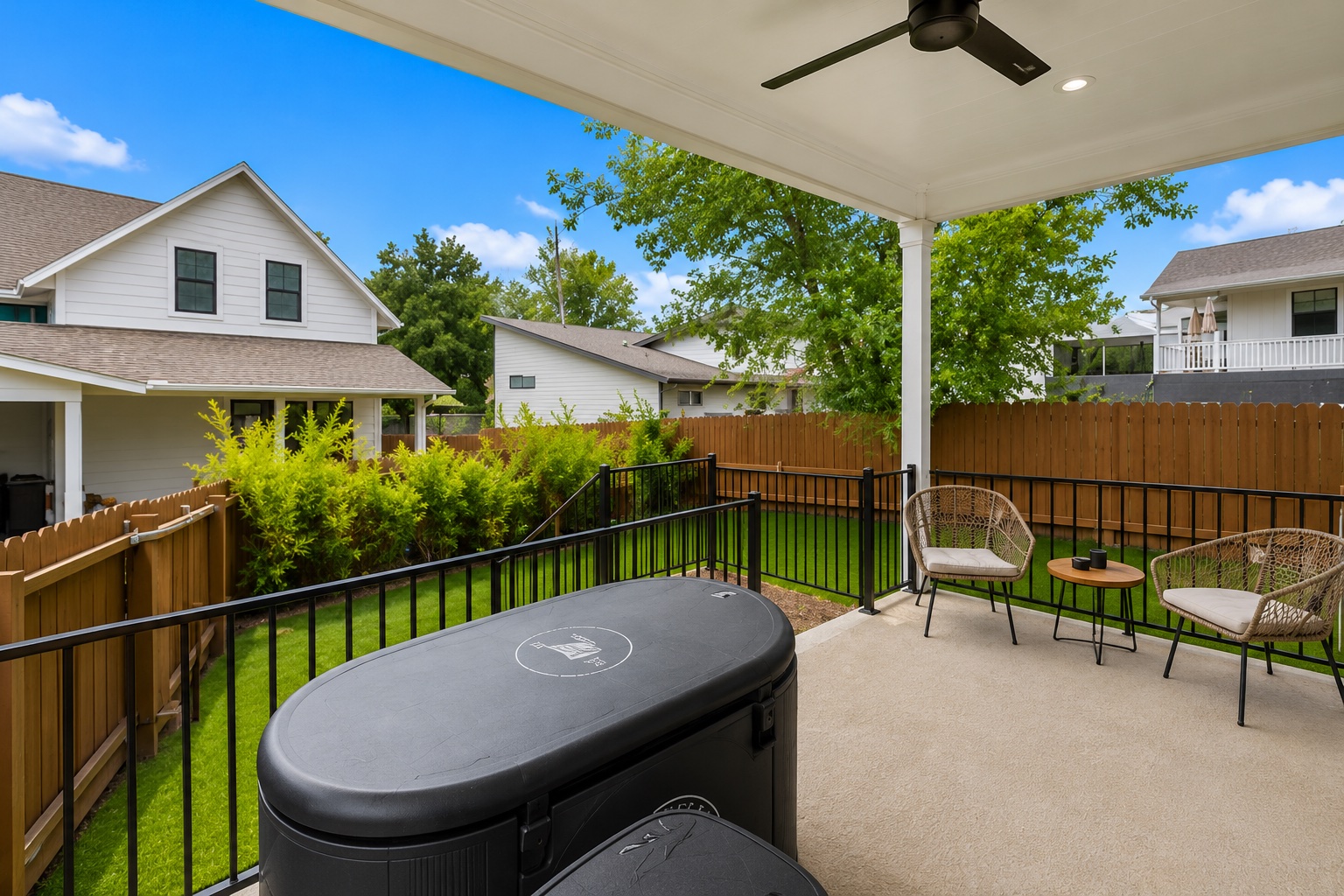 5007 Lott Avenue, Unit 1 Austin, TX 78721 - Photo 22 of 24 An inviting covered patio offers a private retreat with ample space for relaxation.
