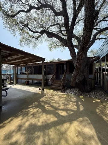 a view of street with sitting area