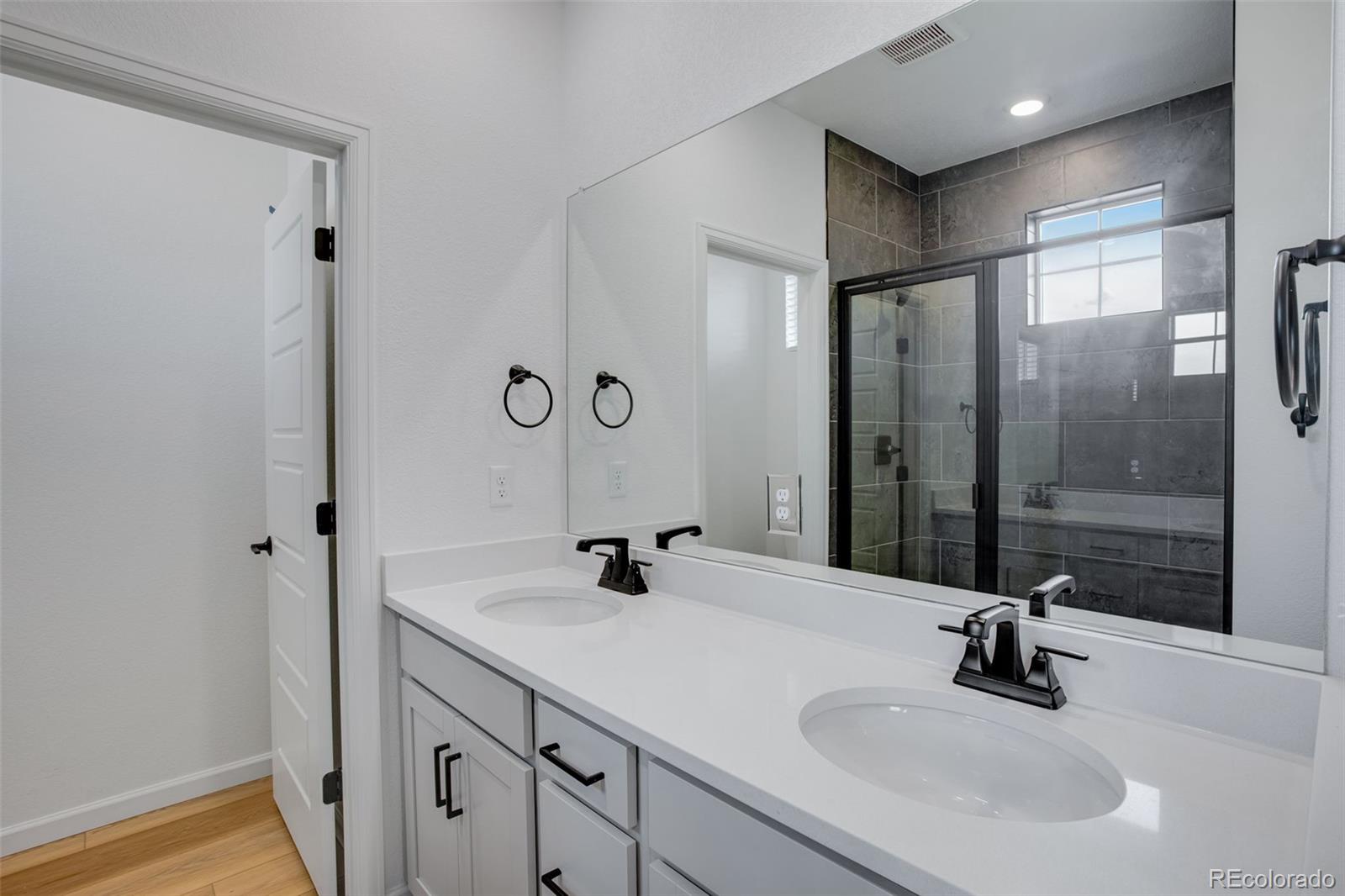 1765 Mount Meeker Avenue Berthoud, CO 80513 - Photo 35 of 37 a bathroom with a sink and a mirror