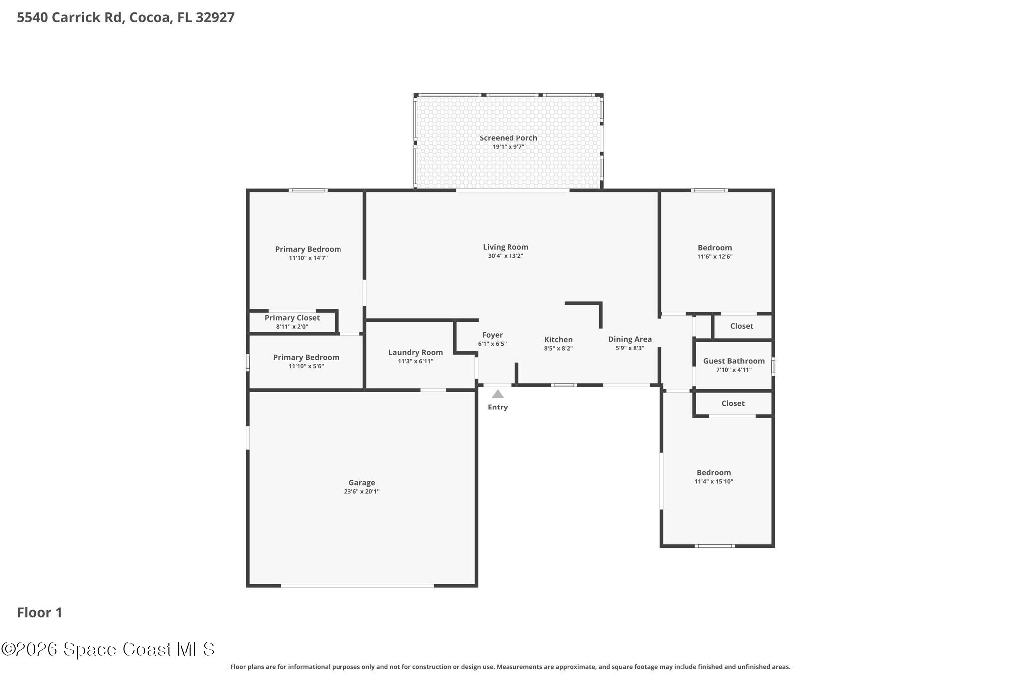 5540 Carrick Road Cocoa, FL 32927 - Photo 3 of 44 44-web-or-mls-Floor-1 47