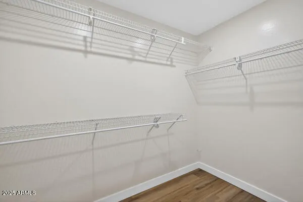 a view of a room with racks on the wall