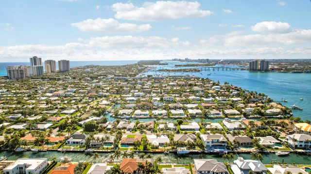 an aerial view of residential building with parking space